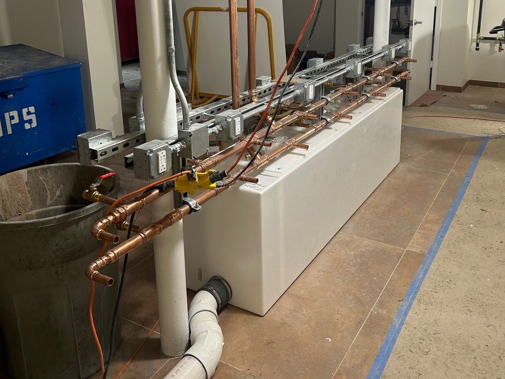 HVAC copper piping system installation